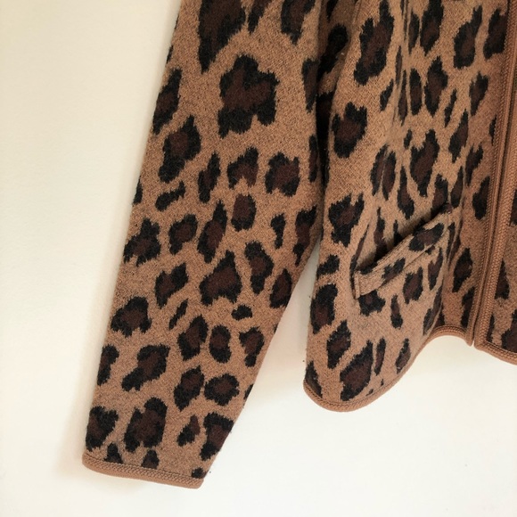 Leopard pattern : Wool jacket zip up - Picture 4 of 7